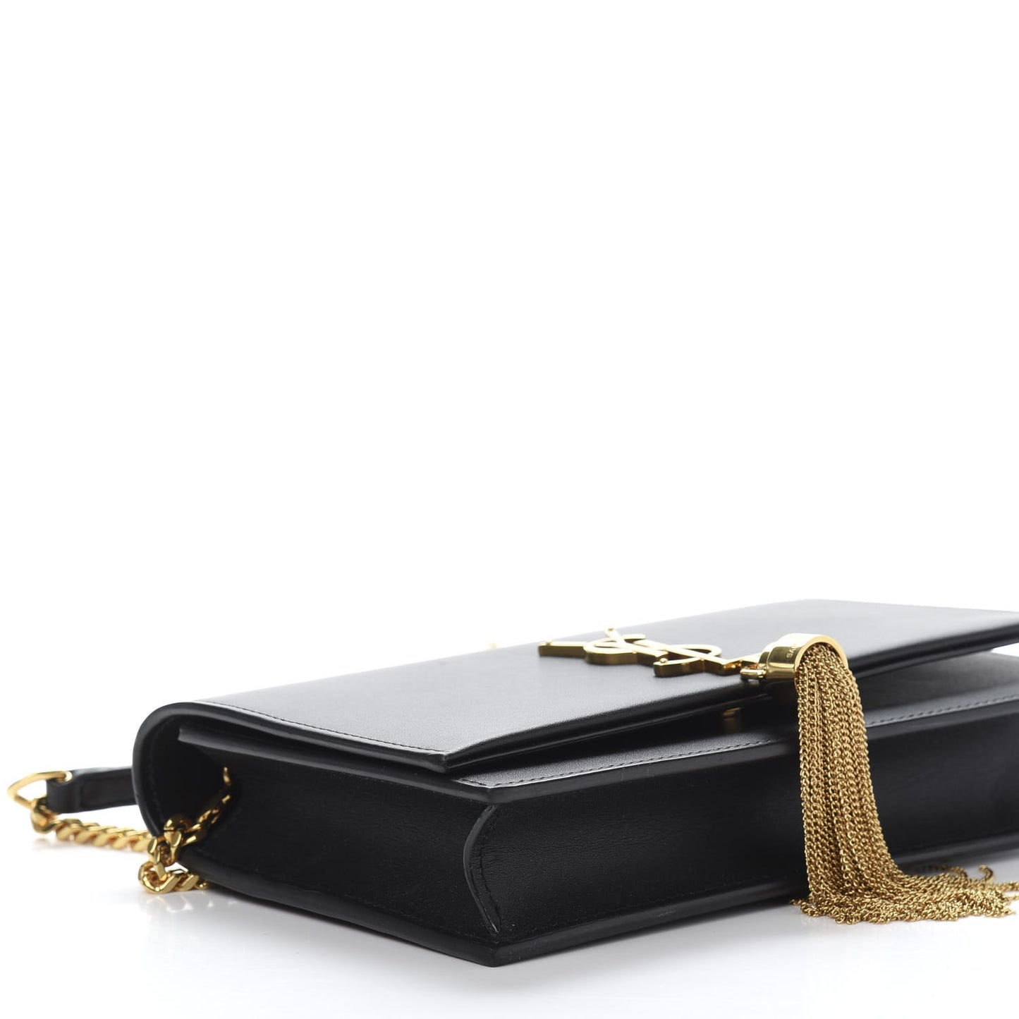 Smooth Calfskin Classic Monogram Kate Tassel Satchel Black