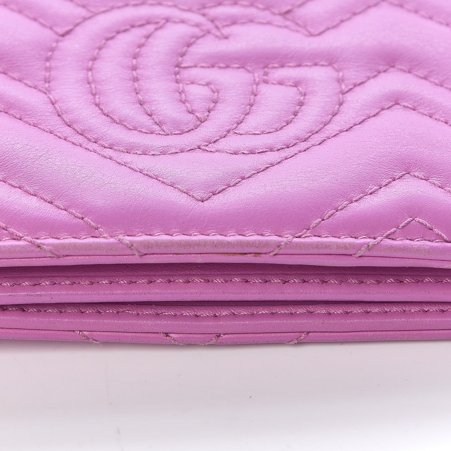 Gucci Calfskin Matelasse GG Marmont Card Case Candy Mousse 12 of 15