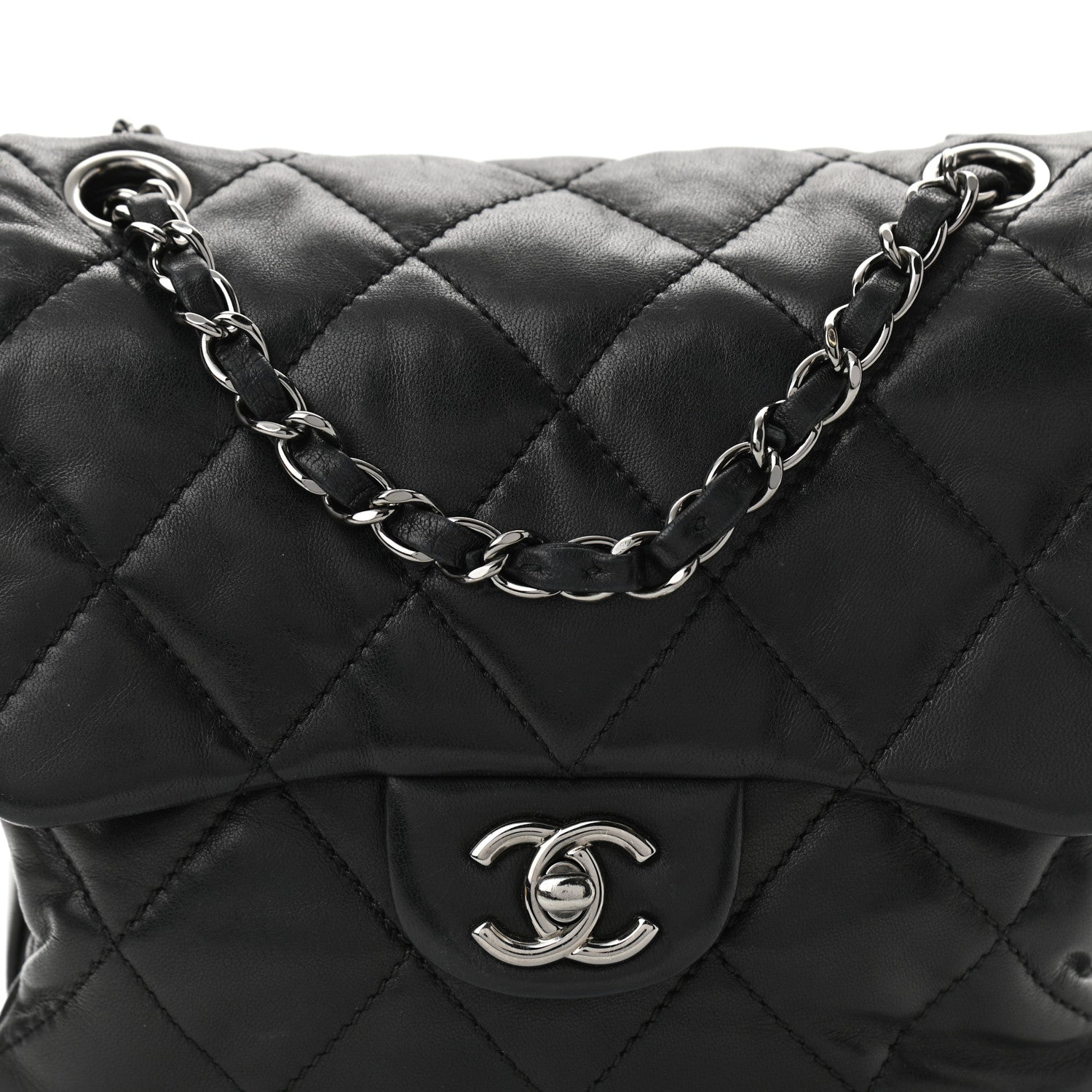 Chanel Lambskin Quilted Mini Chanel 3 Flap Black 8 of 10
