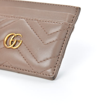 Gucci Calfskin Matelasse GG Marmont Card Holder Porcelain Rose 8 of 9