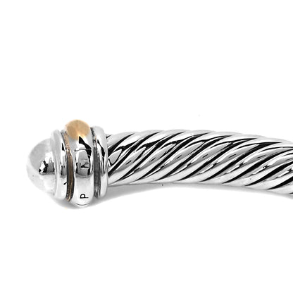 David Yurman Sterling Silver 18K Yellow Gold 4mm Cable Classics Bracelet 5 of 5