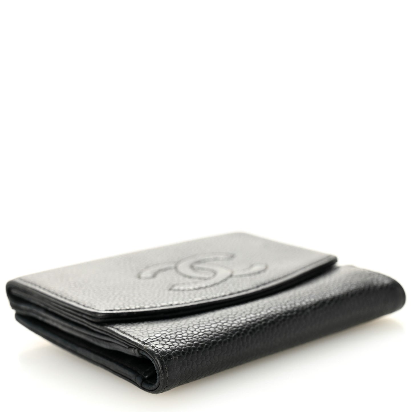Caviar Timeless CC Compact French Wallet Black