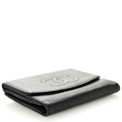 Chanel Caviar Timeless CC Compact French Wallet Black 4 of 10
