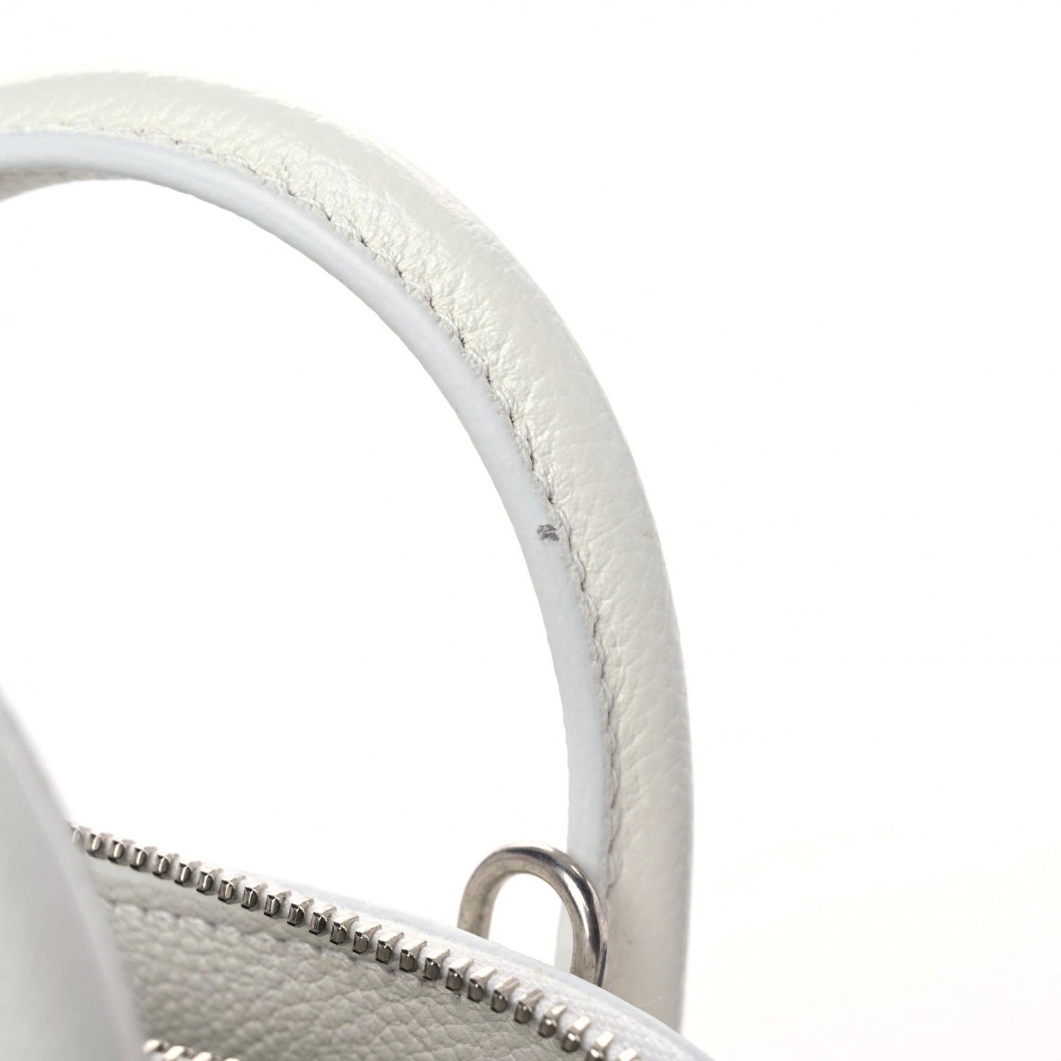 Balenciaga Grained Calfskin XXS Ville Top Handle Bag White Black 8 of 10