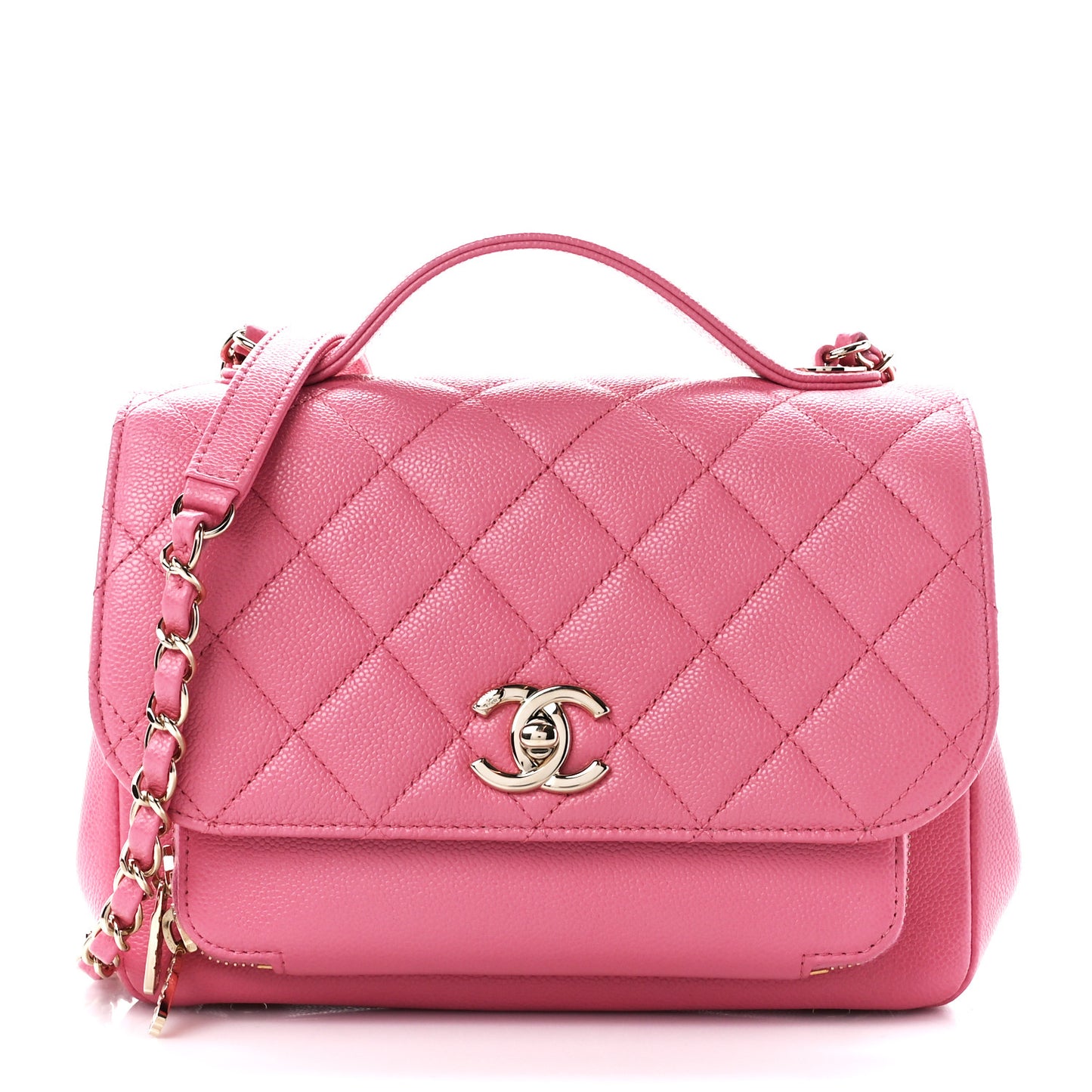 Caviar Quilted Medium Business Affinity Flap Light Pink