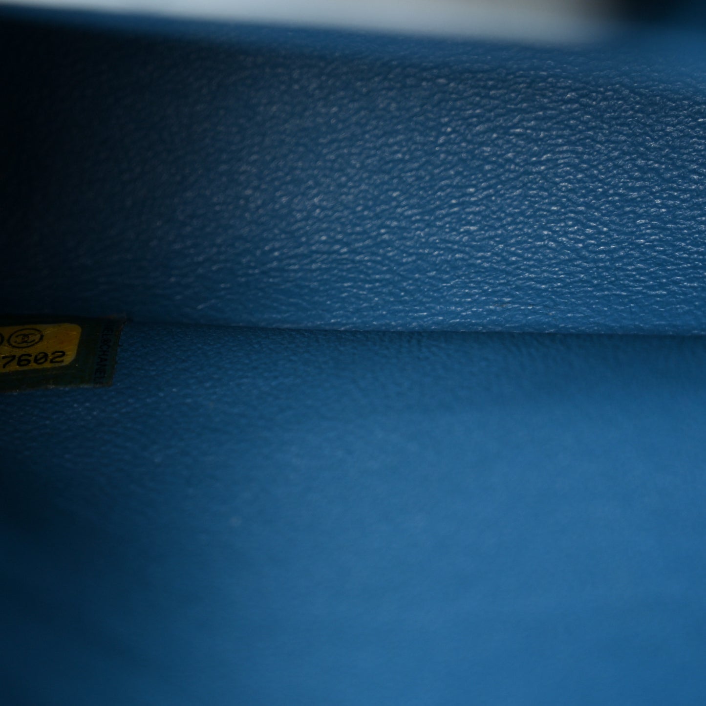 Iridescent Caviar Quilted Medium Double Flap Blue