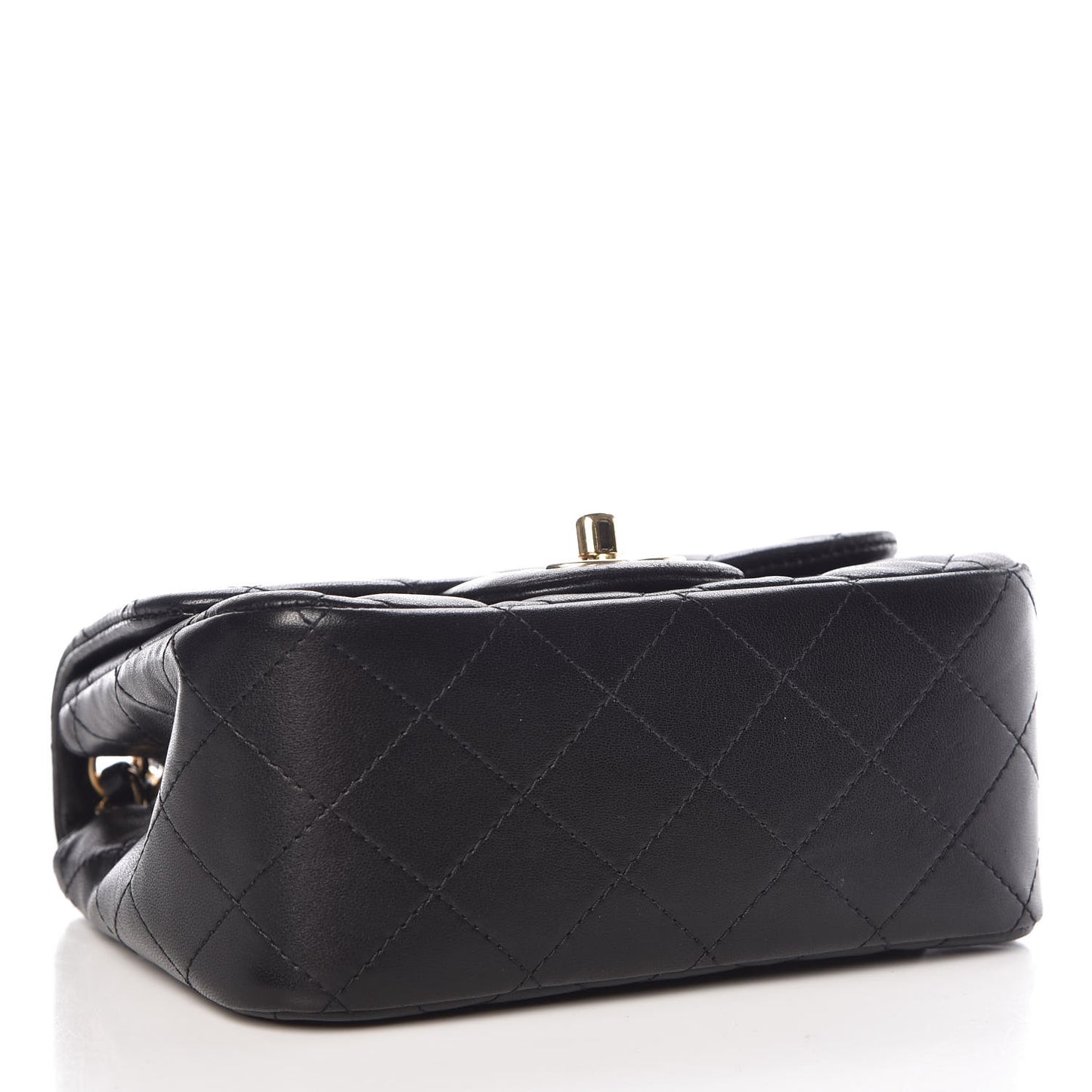 Lambskin Quilted Mini Square Flap Black