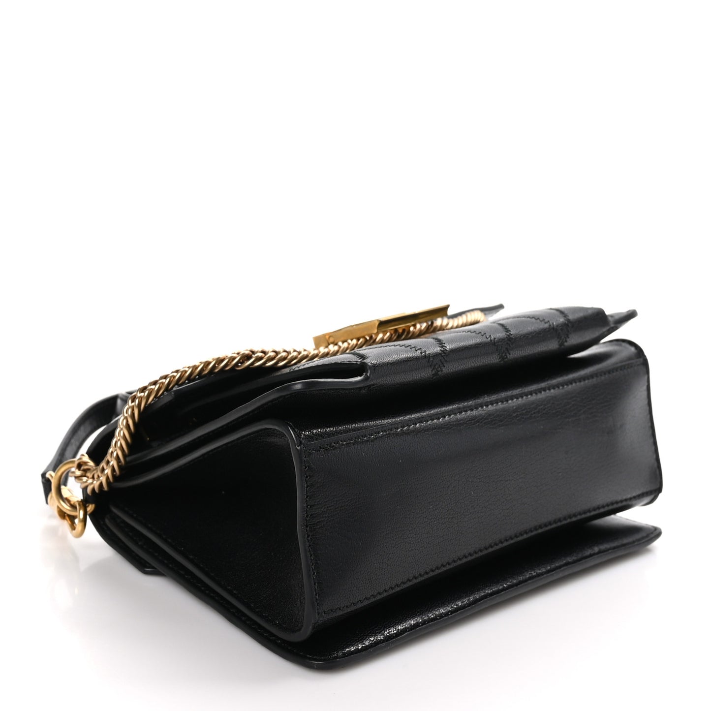Goatskin Quilted Small GV3 Shoulder Bag Black
