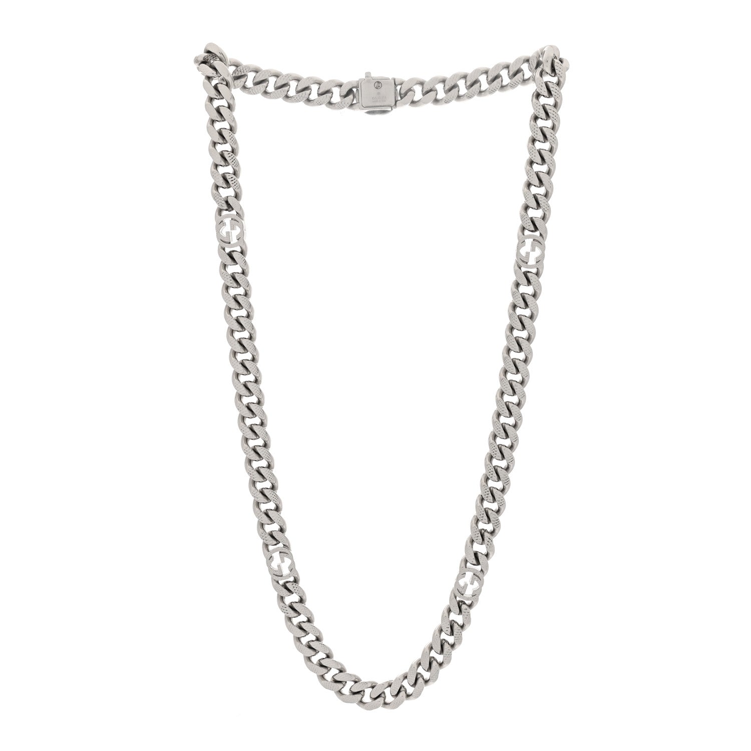 Gucci Palladium Interlocking G Gurmette Chain Necklace Silver 3 of 5