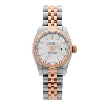 Rolex Stainless Steel 18K Everose Gold 26mm Oyster Perpetual Datejust Watch Silver 179171 1 of 5