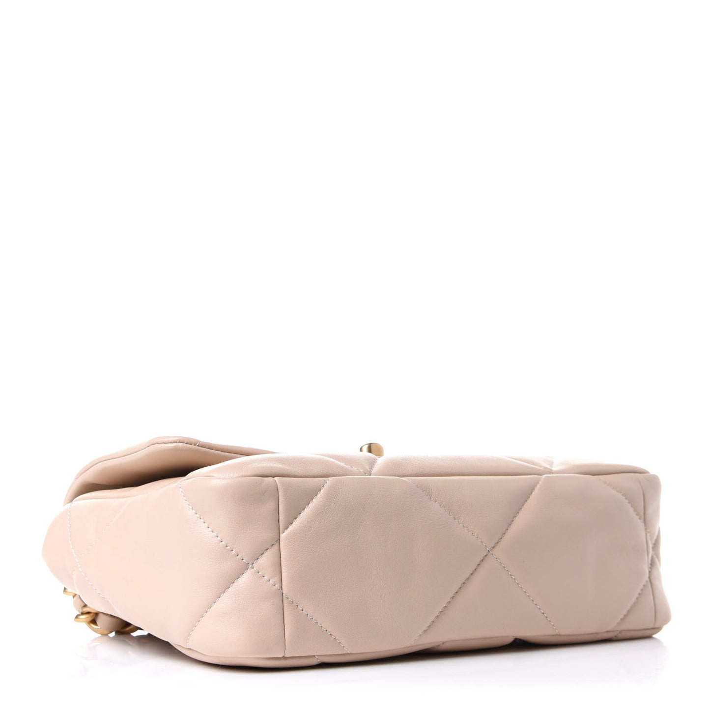 Lambskin Quilted Medium Chanel 19 Flap Beige