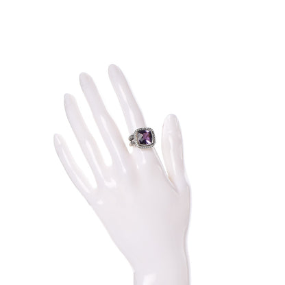 David Yurman Sterling Silver Diamond Amethyst 11mm Albion Ring 52 6 2 of 6