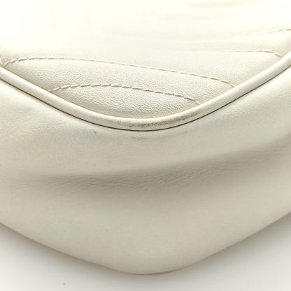 Gucci Calfskin Matelasse Small GG Marmont Chain Shoulder Bag White 8 of 8