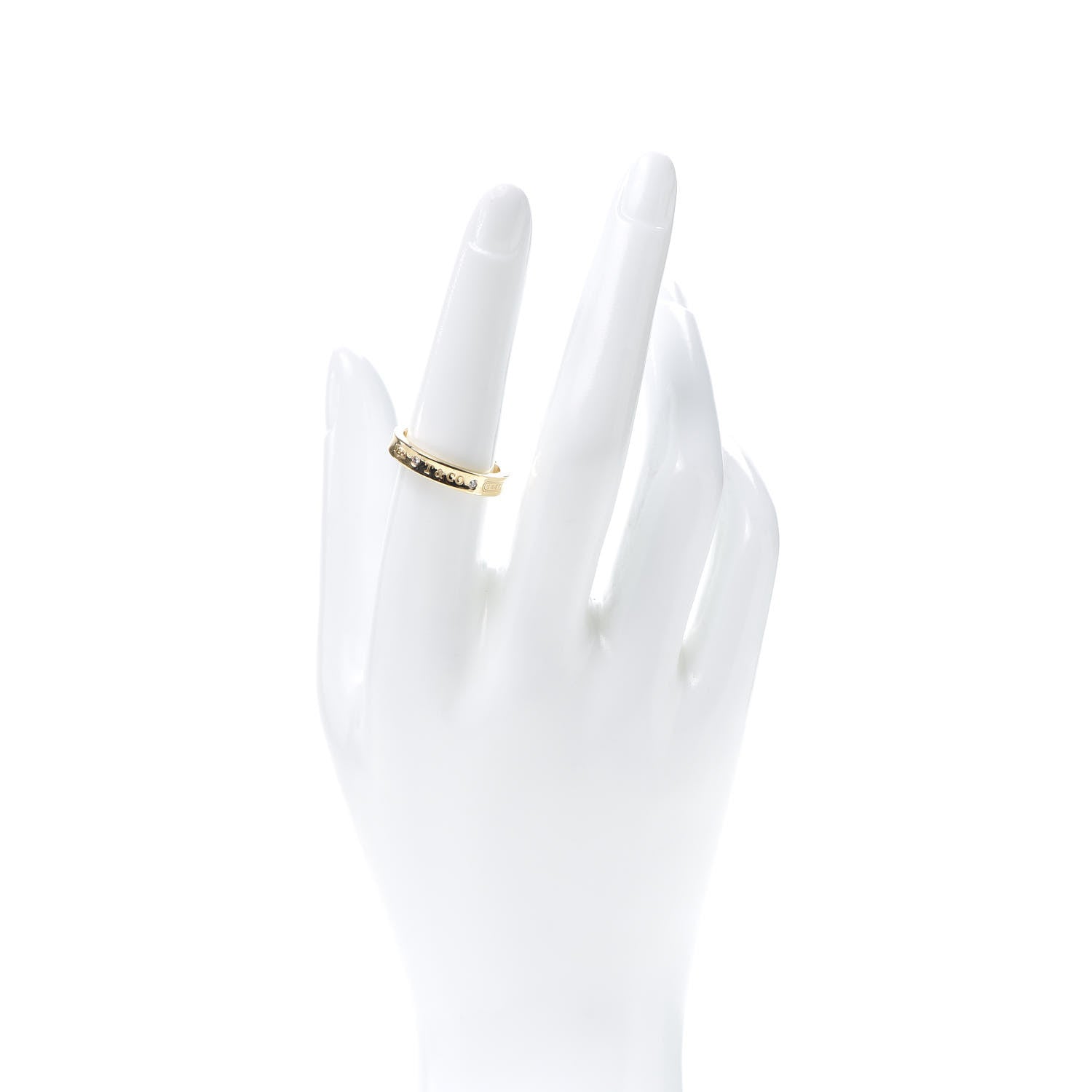Tiffany 18K Yellow Gold Diamond Narrow 1837 Ring 54 7 2 of 6