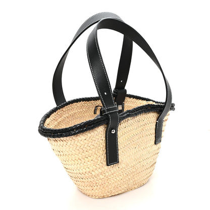 Loewe Raffia Small Basket Tote Bag Natural Black 3 of 10