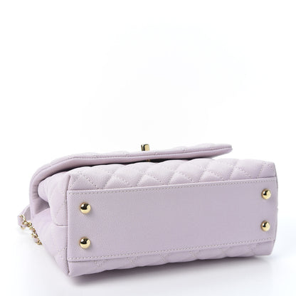 Chanel Caviar Quilted Mini Coco Handle Flap Lilas Lilac 3 of 10