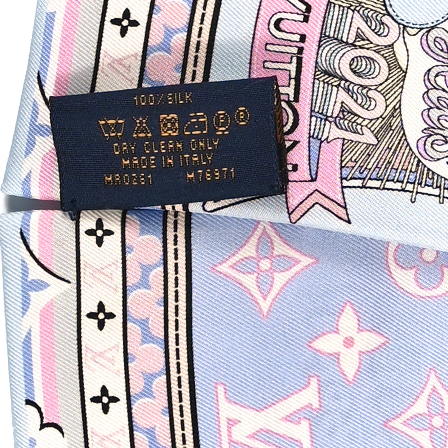 Silk Monogram Louis In A Comic Bandeau Bleu