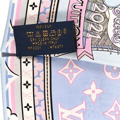 Louis Vuitton Silk Monogram Louis In A Comic Bandeau Bleu 3 of 3