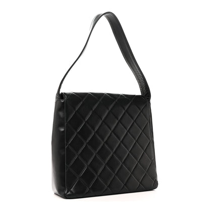 Chanel Lambskin Quilted Double Pocket Shoulder Bag Black 3 of 10