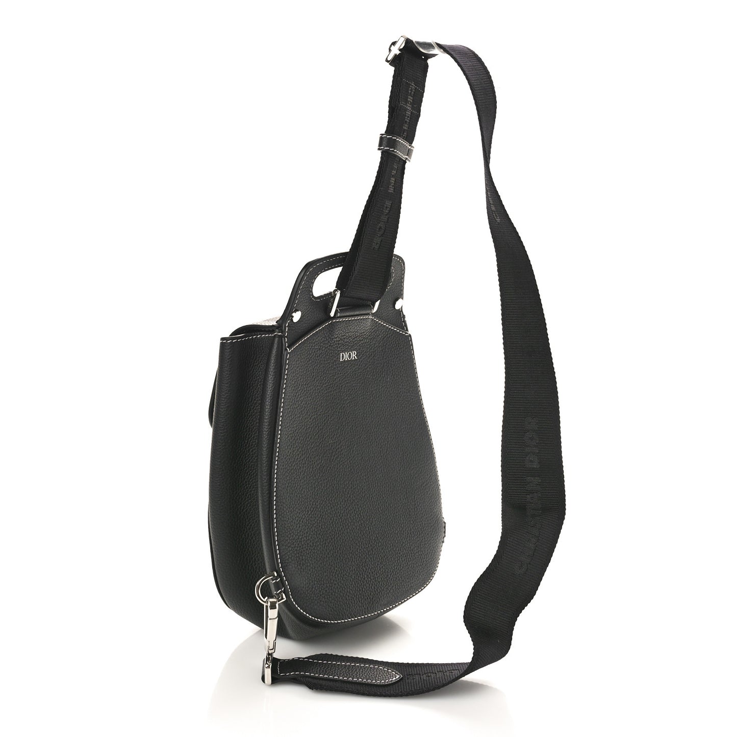 Grained Calfskin Mini Gallop Sling Bag Black