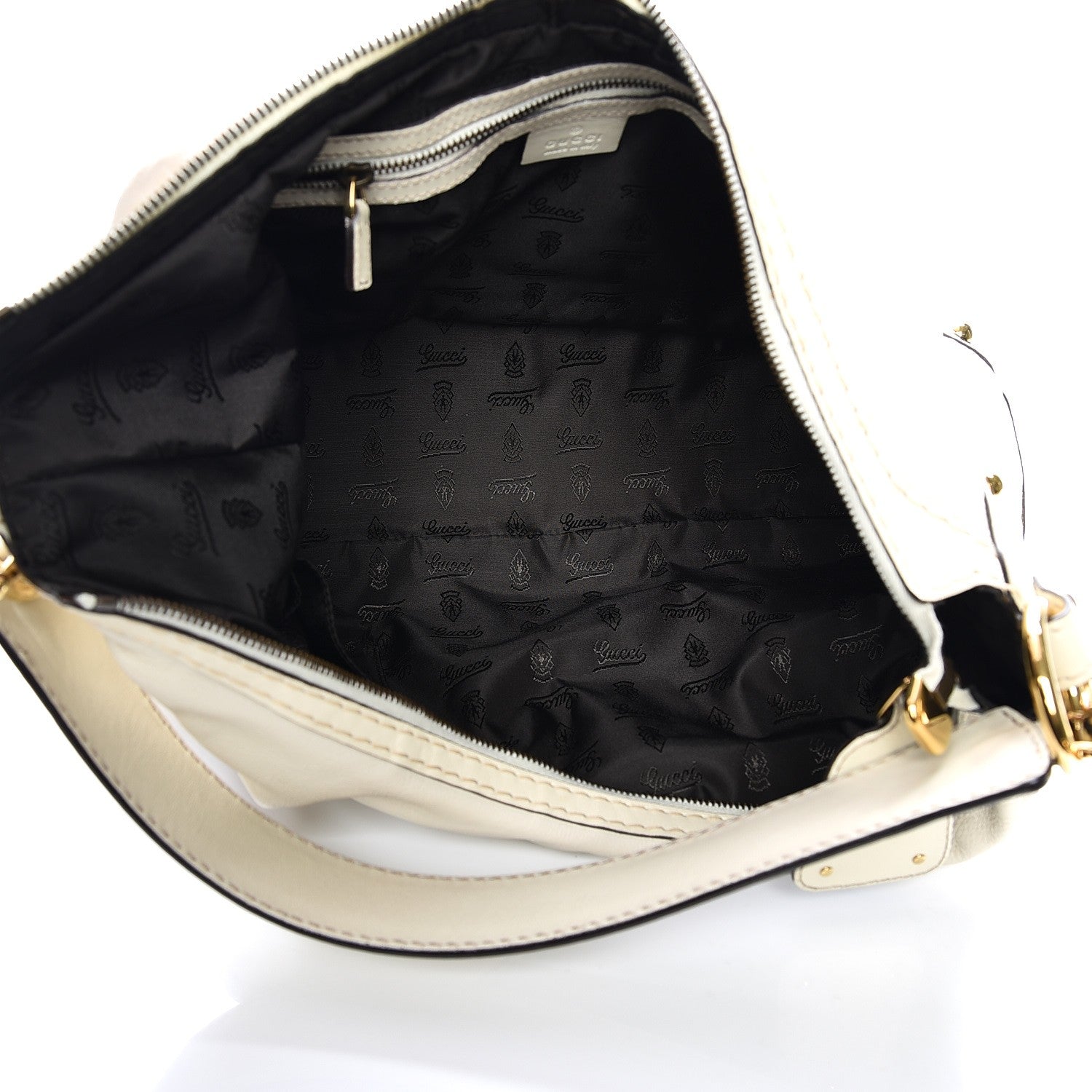 Gucci Calfskin Medium Jockey Hobo Off White 5 of 7