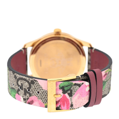 Gucci Stainless Steel Canvas 38mm G-Timeless Supreme GG Blooms Quartz Watch Brown 3 of 4