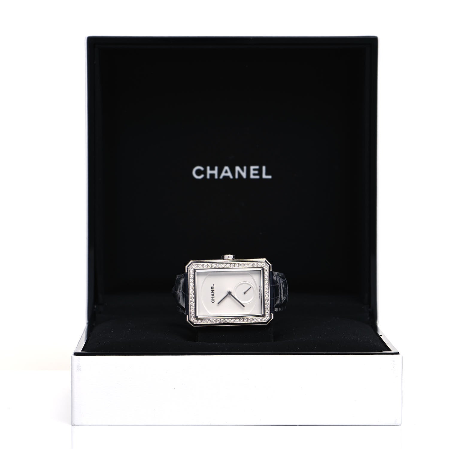 Chanel 18K White Gold Alligator Diamond Bezel 29mm Boy-Friend Manual Winding Watch 5 of 5