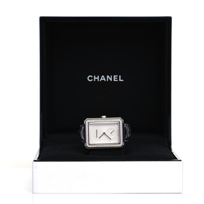 Chanel 18K White Gold Alligator Diamond Bezel 29mm Boy-Friend Manual Winding Watch 5 of 5