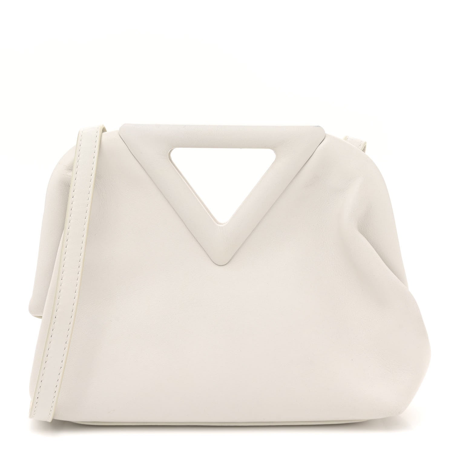 Bottega Veneta Calfskin Small The Point Triangle Bag Chalk 1 of 15