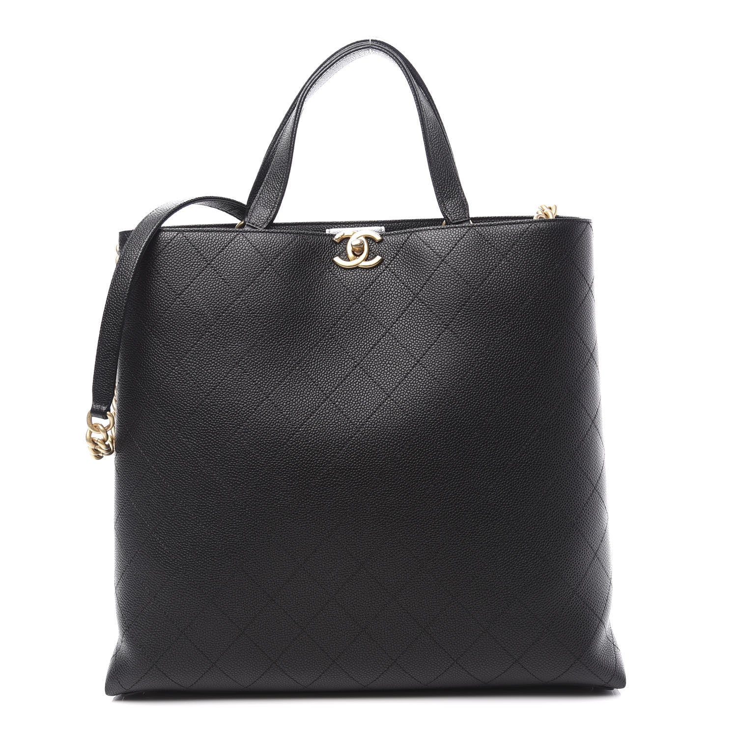 Chanel Caviar Stitched Large Shopping Tote Bag Black 1 of 11