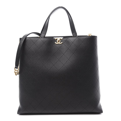 Chanel Caviar Stitched Large Shopping Tote Bag Black 1 of 11
