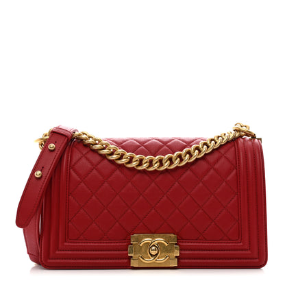 Chanel Caviar Quilted Medium Boy Flap Red 1 of 10