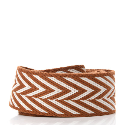 Hermes Toile Swift 50mm Sangle ZigZag Shoulder Strap Gold White 2 of 4