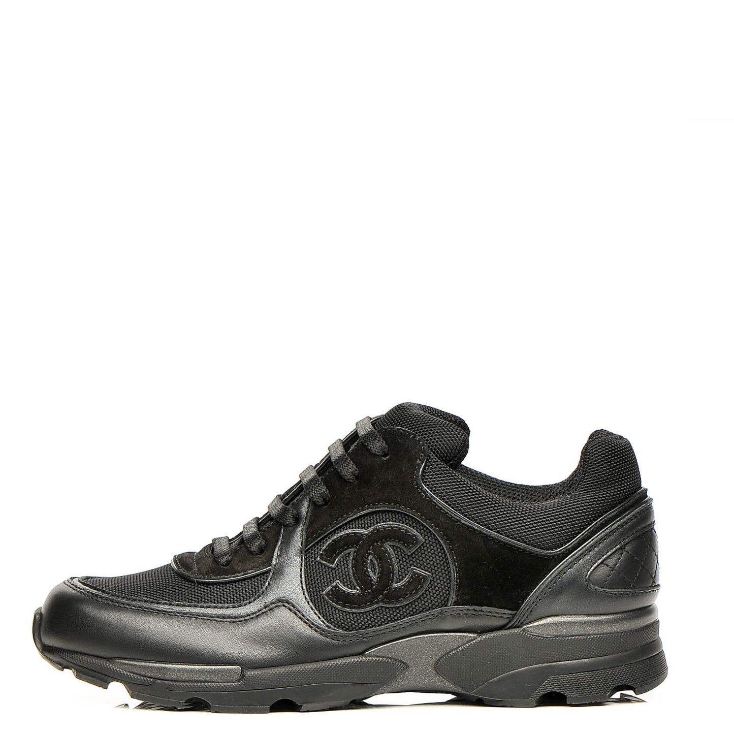 Suede Calfskin CC Sneakers 37 Black
