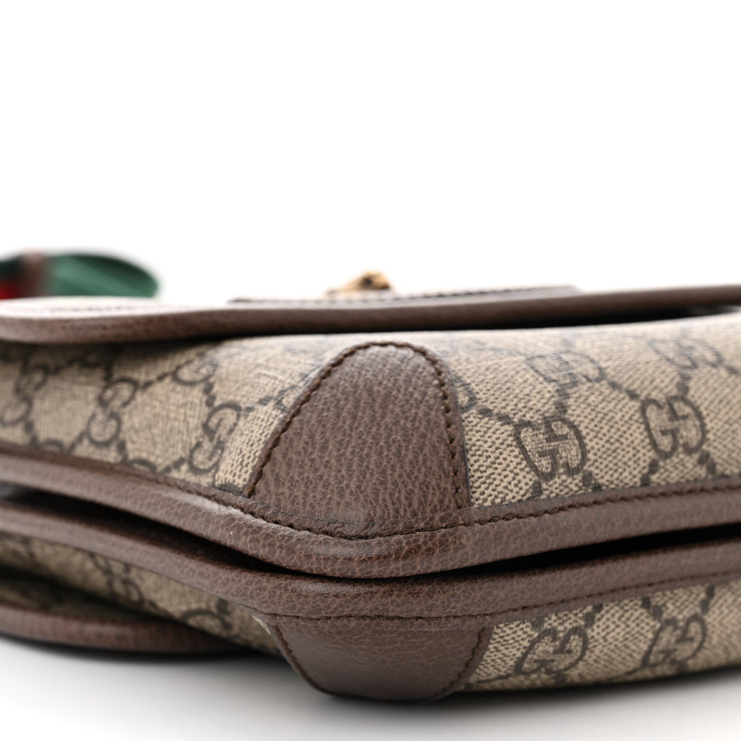 Gucci GG Supreme Monogram Web Small Neo Vintage Double Flap Messenger Bag Beige New Acero 8 of 9