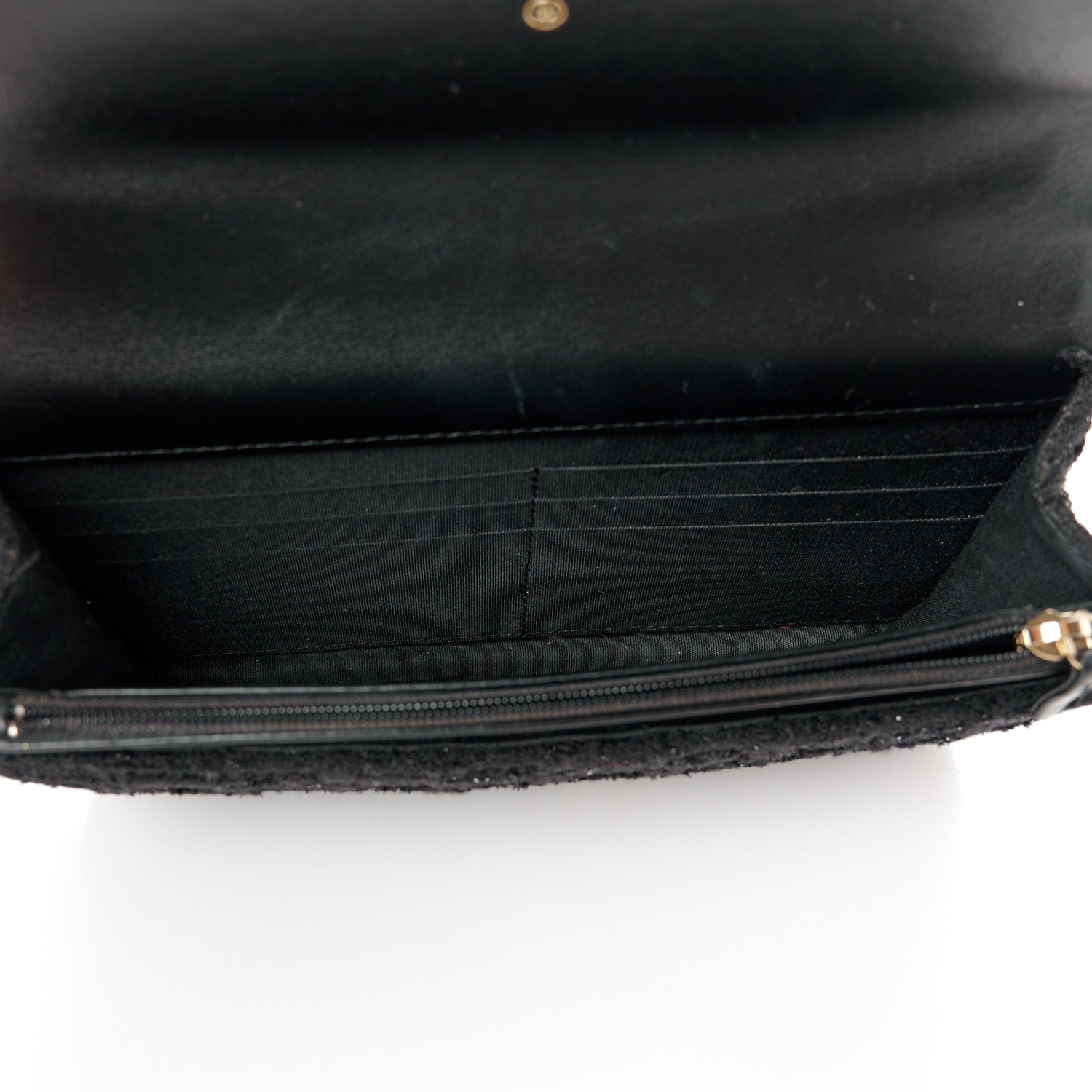 Chanel Tweed Quilted Chanel 19 Wallet On Chain WOC Black 5 of 11