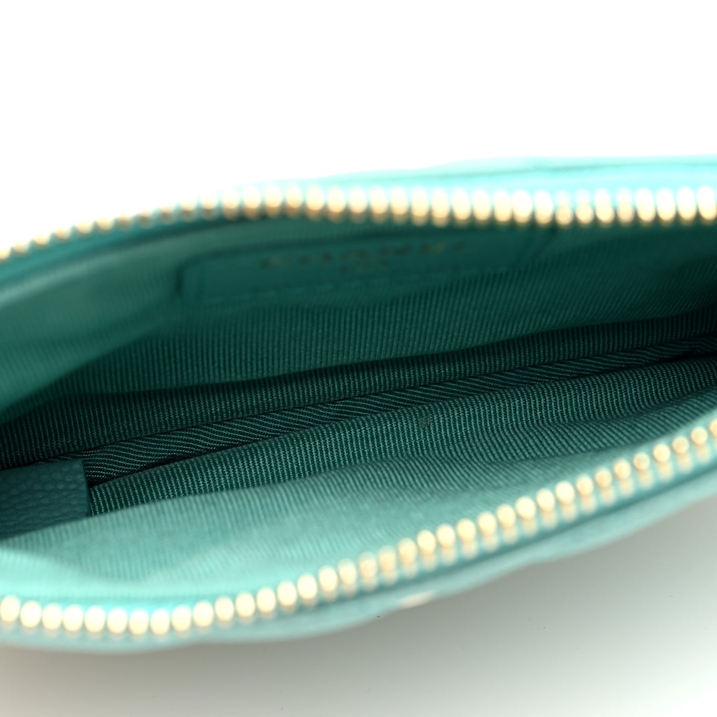 Caviar Chevron Quilted Small Cosmetic Case Light Blue