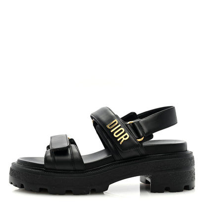 Christian Dior Lambskin Dioract 10mm Sandals 36 Black 1 of 7