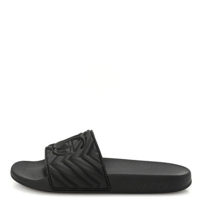 Gucci Rubber Matelasse Womens Slide Sandals 39 Black 1 of 7