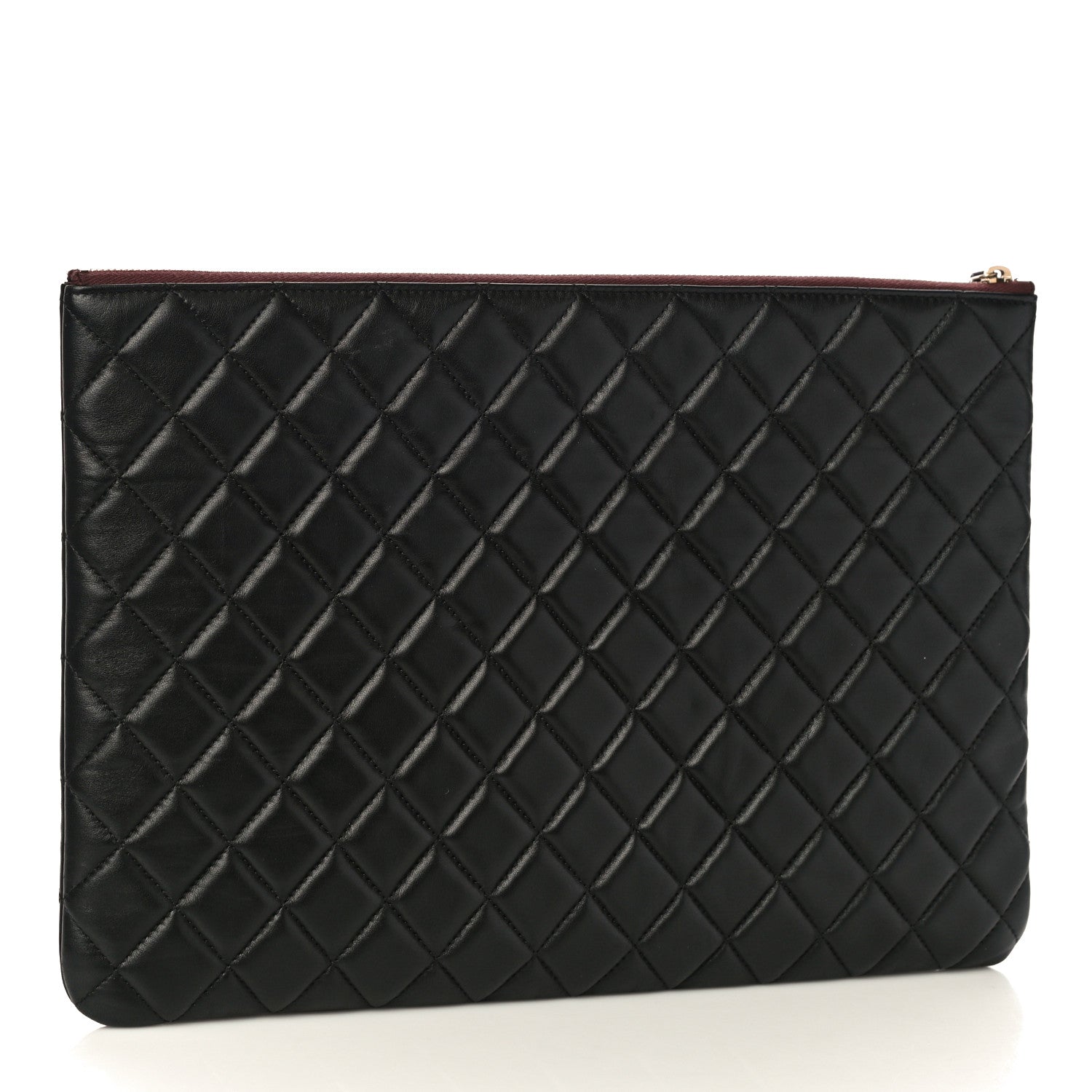 Chanel Lambskin Quilted Large Cosmetic Case Black 3 of 11