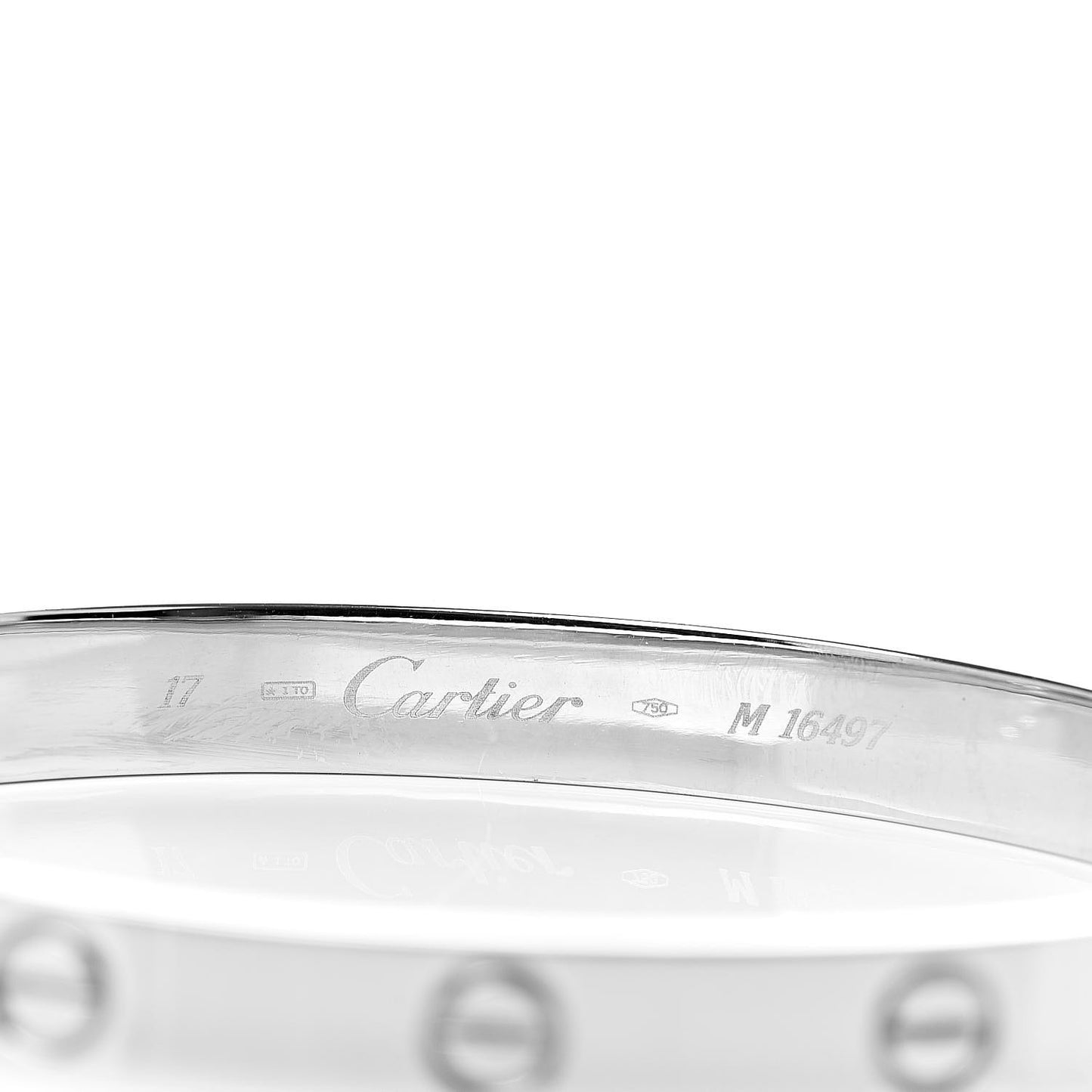 18K White Gold LOVE Bracelet 17