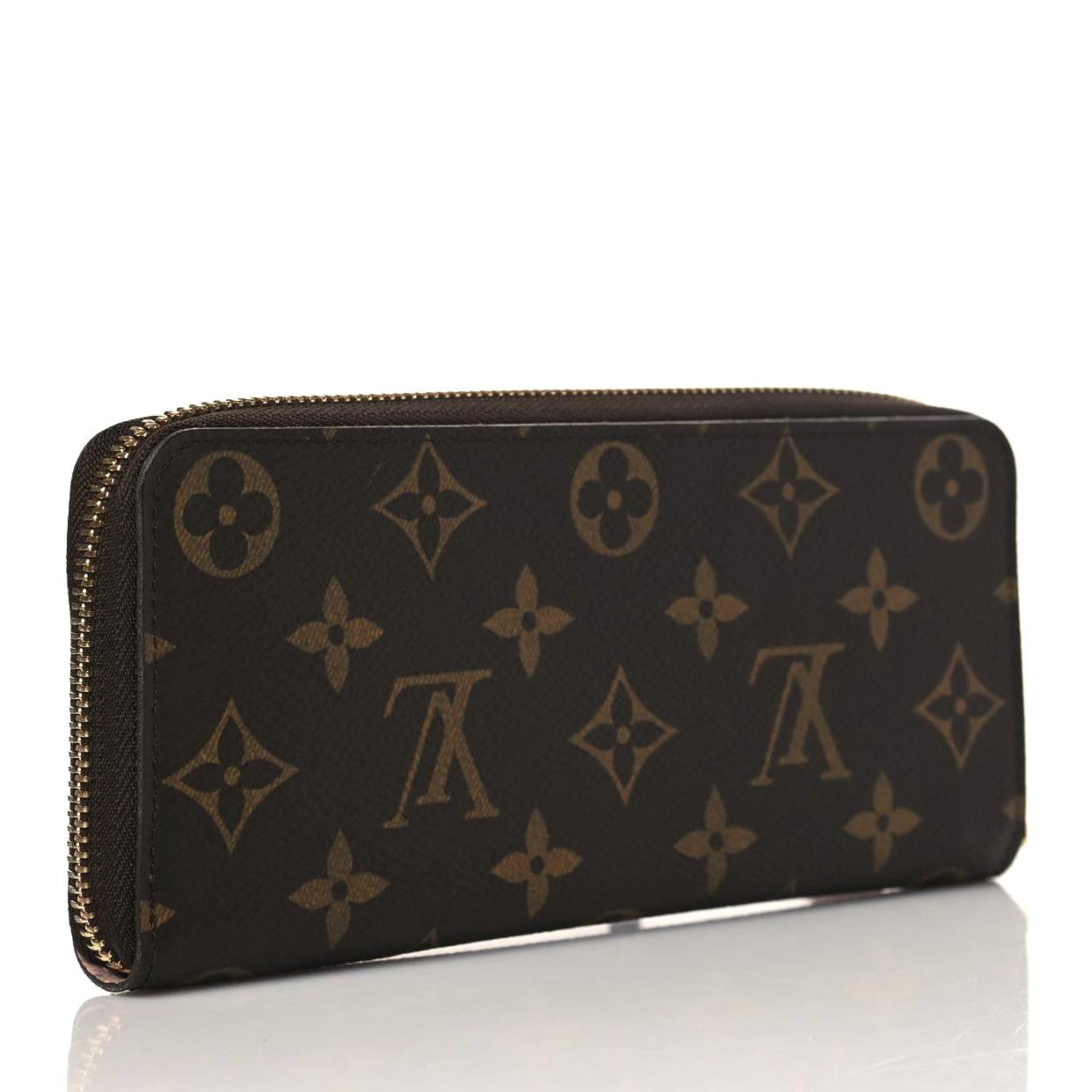 Monogram Clemence Wallet Rose Ballerine
