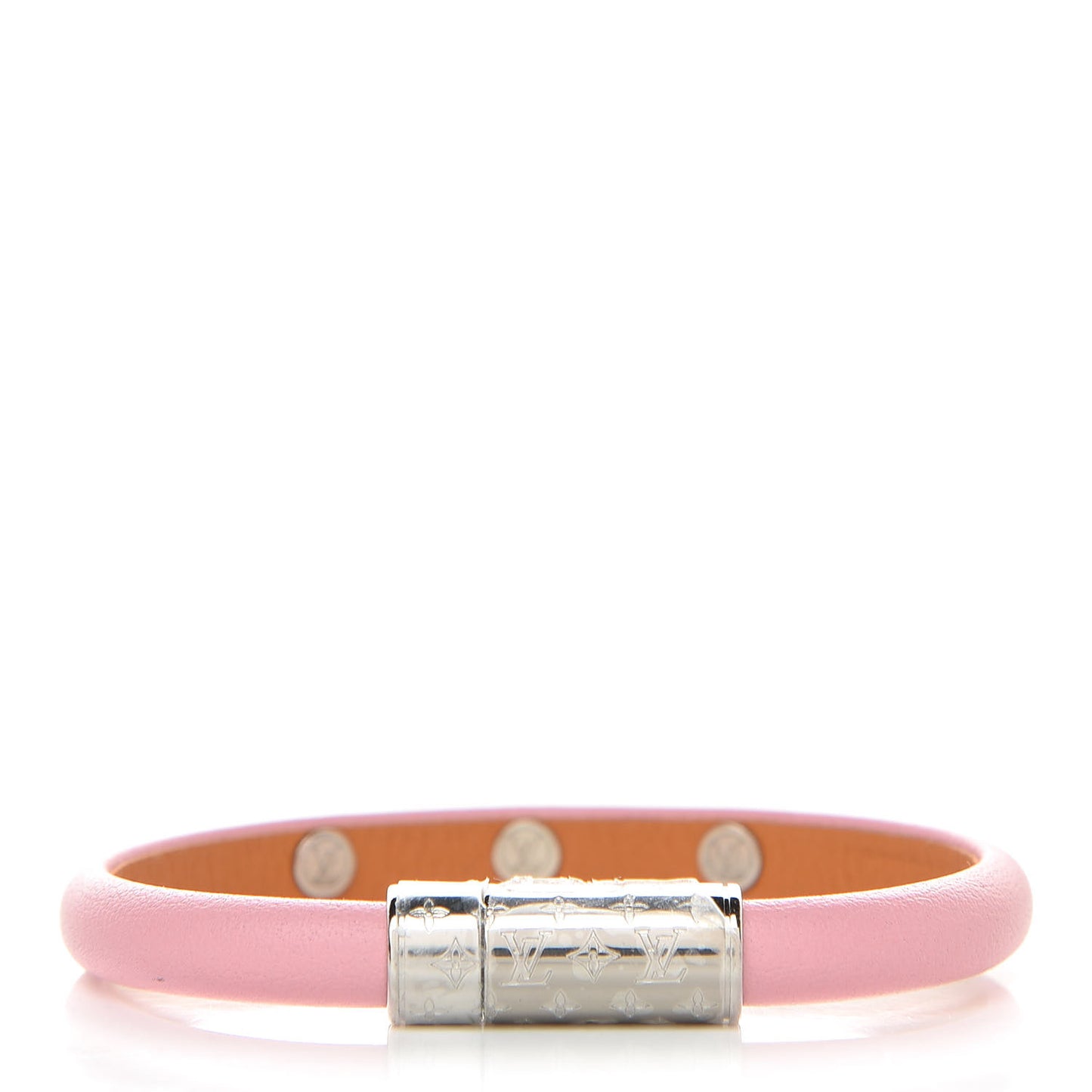 Calfskin Yummy LV Bracelet 17 Pink