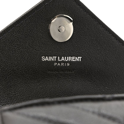 Saint Laurent Sheepskin Matelasse Chevron Monogram Mini College Bag Dark Anthracite 6 of 10