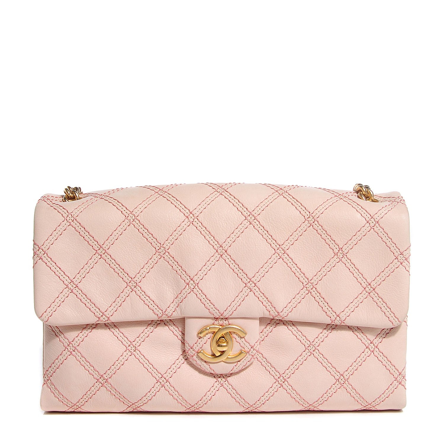Chanel Calfskin Triple Stitched Medium Flap Pink 1 of 8