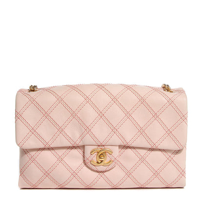 Chanel Calfskin Triple Stitched Medium Flap Pink 1 of 8