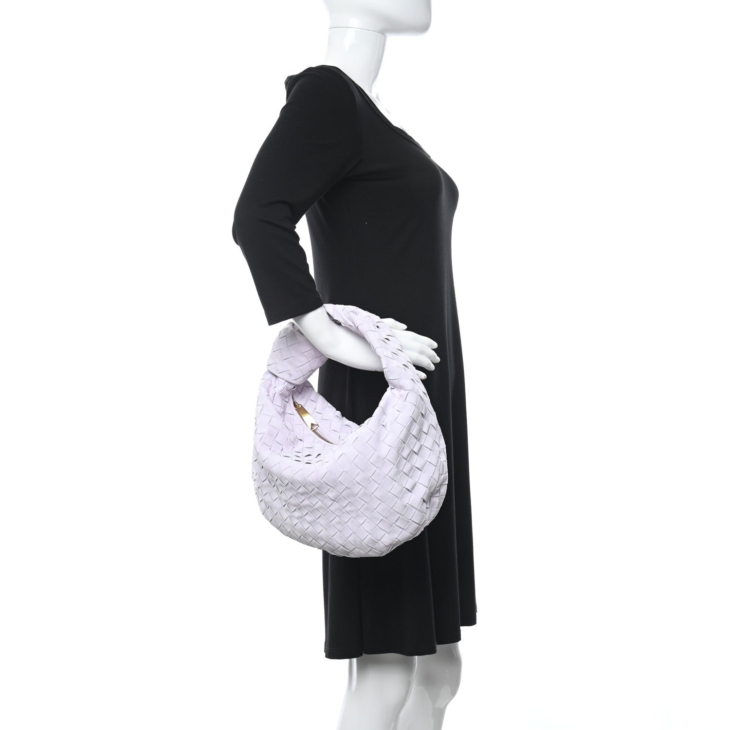 Bottega Veneta Suede Calfskin Intrecciato Teen Jodie Hobo Mirth Washed 2 of 10