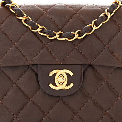 Chanel Lambskin Quilted Mini Square Flap Bag Dark Brown 9 of 13