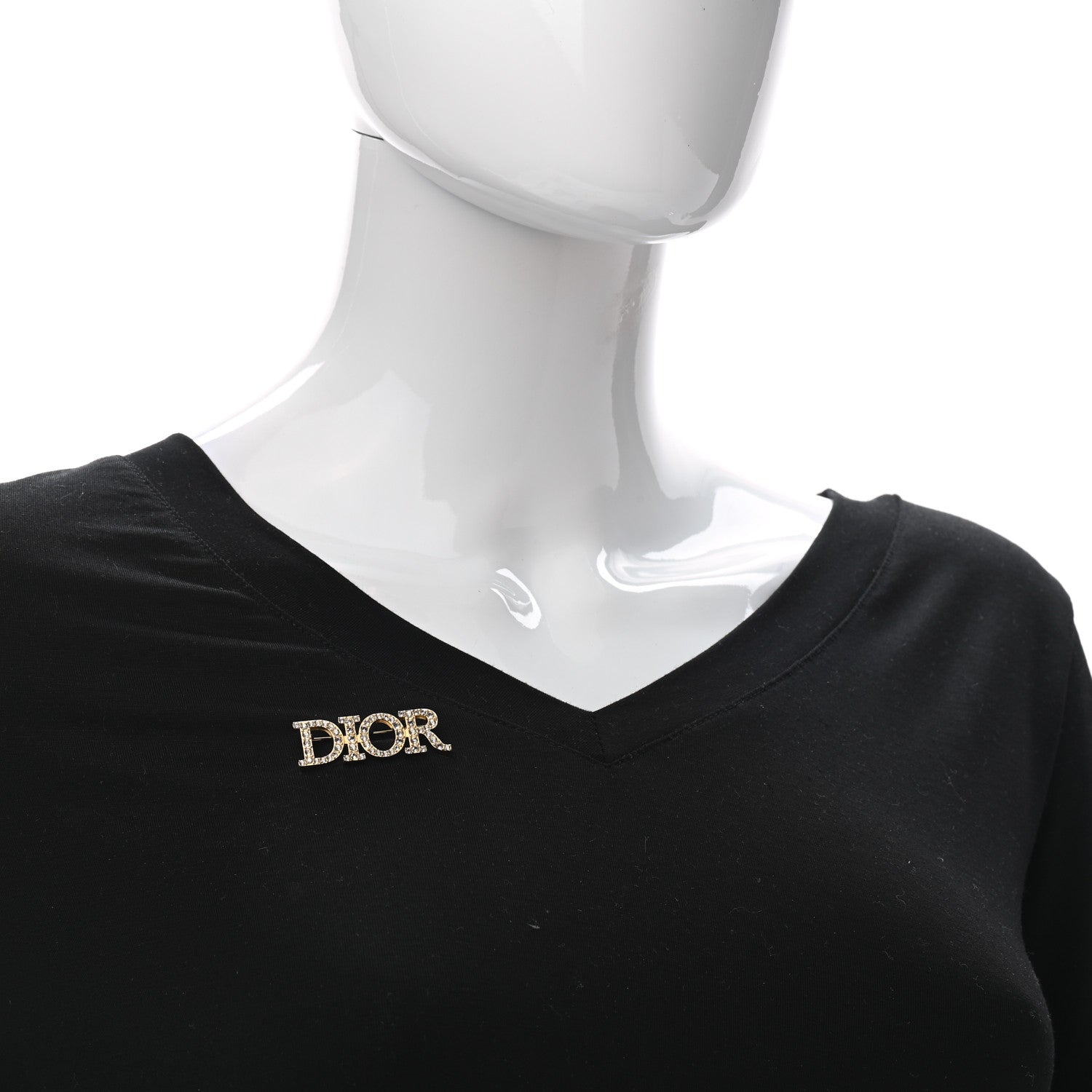 Christian Dior Crystal Dior Logo Brooch Gold 2 of 5