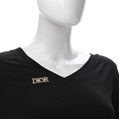 Christian Dior Crystal Dior Logo Brooch Gold 2 of 5